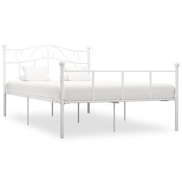 vidaXL Bedframe metaal wit 140x200 cm, Verzenden, Nieuw