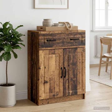 vidaXL Dressoir met lade Oud hout 66 x 34,5 x 87 cm Bewerkt, Huis en Inrichting, Kasten | Dressoirs, Verzenden, Nieuw