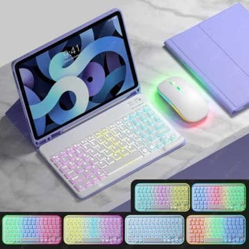 RGB Toetsenbord Hoes en Muis voor iPad 10.2 - QWERTY, Verzenden, Nieuw