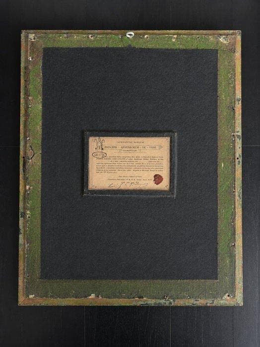 Reliekhouder - Hout, Papier - 1850-1900 - Het Heilige Gelaat, Antiek en Kunst, Kunst | Niet-Westerse kunst