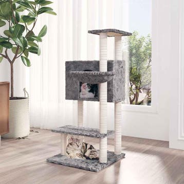 vidaXL Kattenmeubel met sisal krabpalen 108,5 cm lichtgrijs, Dieren en Toebehoren, Verzenden, Nieuw