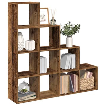 vidaXL Kamerscherm / boekenkast 131,5x29x131,5 cm hout oud, Verzenden, Nieuw