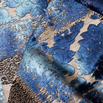 BA100 - Zeldzaam Italiaans fluweel - Blauw Cangiante