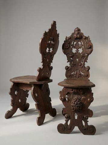 Chaise (2) - Paire de style néo-Renaissance italien du XIXe