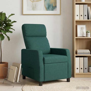 vidaXL Recliner Donkergroen Stof, Huis en Inrichting, Fauteuils, Verzenden, Nieuw