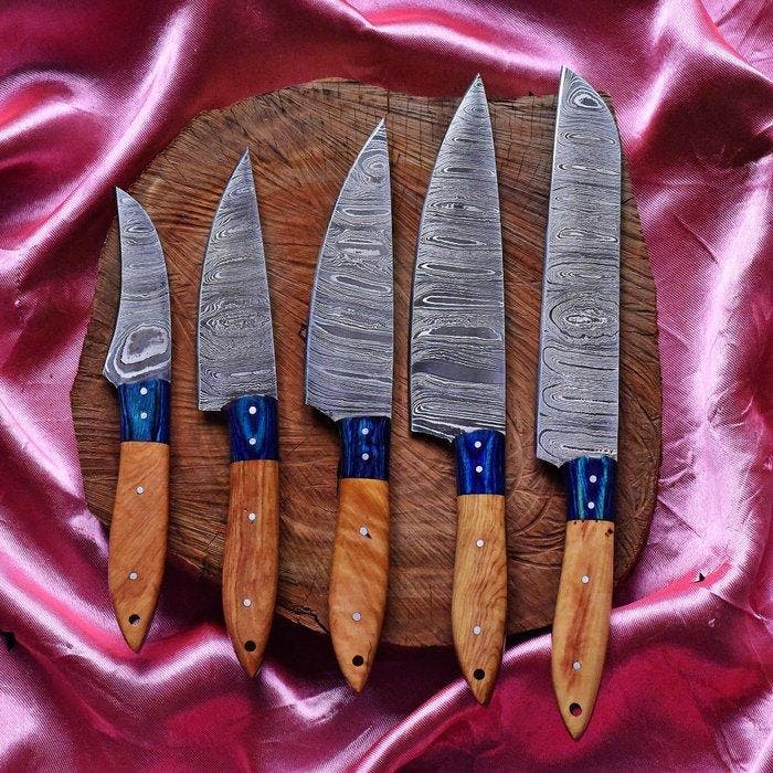 Keukenmes - Kitchen knife set - 651 - Staal, Hout,, Antiek en Kunst, Antiek | Keukengerei