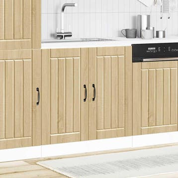 vidaXL Spoelbakonderkast Lucca bewerkt hout sonoma, Huis en Inrichting, Kasten | Overige, Verzenden, Nieuw