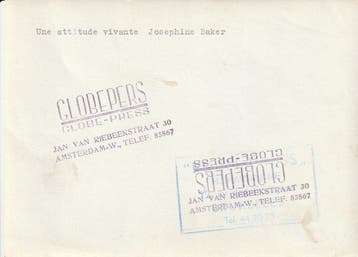 Globe-Press - Josephine Baker - Amsterdam 50s