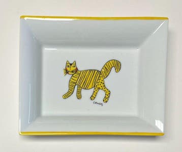 Corneille (1922-2010) - sculptuur, Plat Le chat jaune -