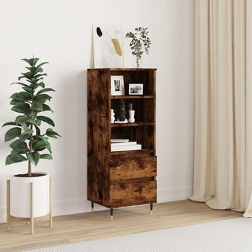 vidaXL Hoge kast 40x36x110 cm bewerkt hout gerookt eiken, Maison & Meubles, Armoires | Dressoirs, Verzenden
