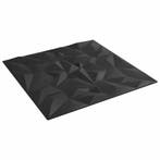 vidaXL Wandpanelen 48 pcs Zwart 50 x 50 cm XPS Schuim, Doe-het-zelf en Bouw, Platen en Panelen, Verzenden, Nieuw