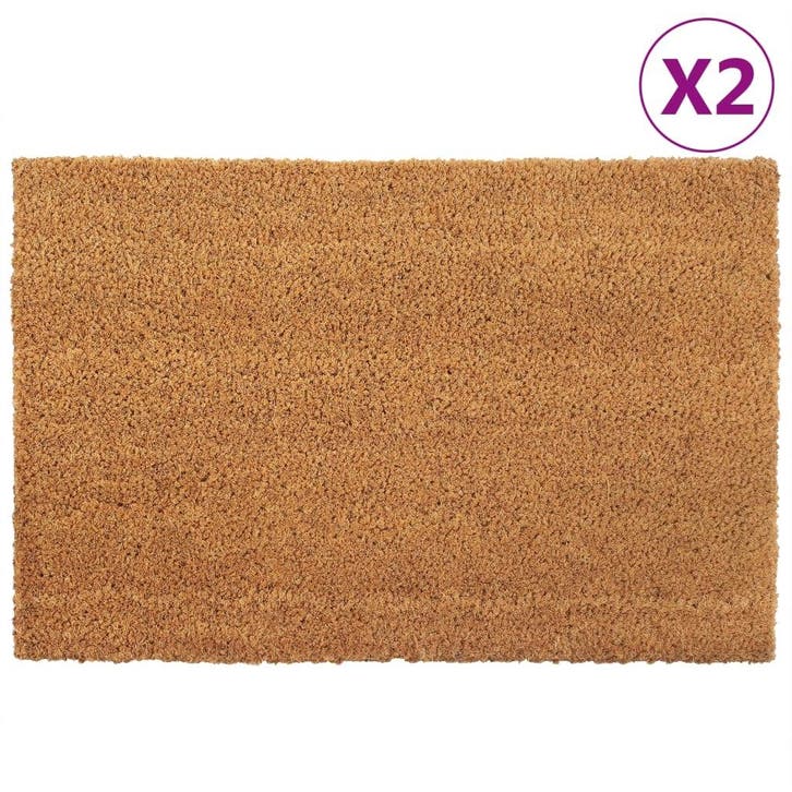 vidaXL Deurmatten 2 st 40x60 cm getufte kokosvezel naturel, Tuin en Terras, Deurmatten, Nieuw, Verzenden