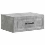 vidaXL Muurbevestigde Nachttafel met lade Betongrijs 49 x, Verzenden, Nieuw