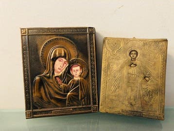 Icoon - Set van twee iconen - Alexandre Nevski - Kazaanse