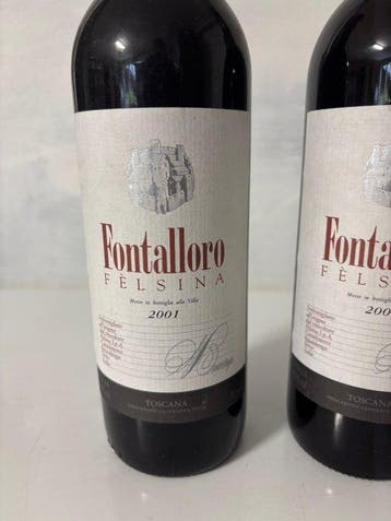 2001 Felsina Fontalloro - Toscane - 4 Flessen (0.75 liter), Verzamelen, Nieuw