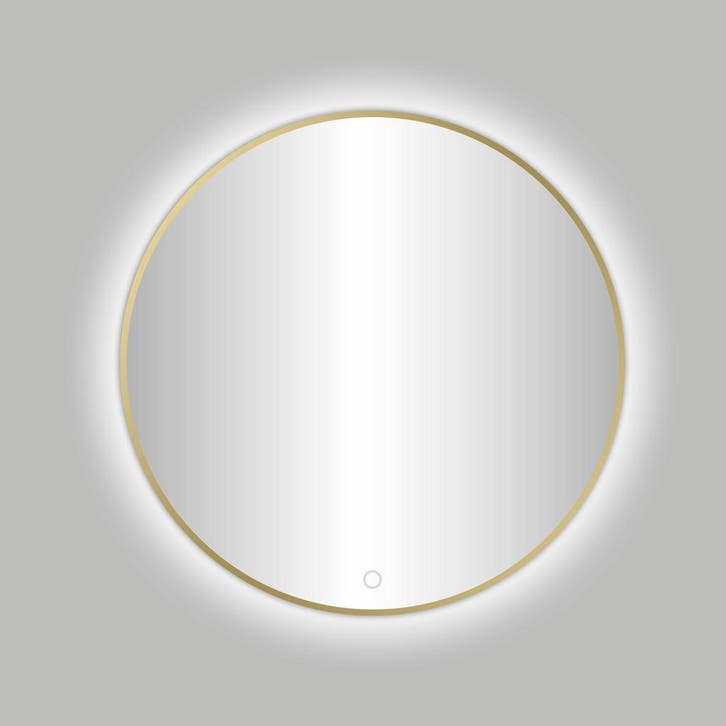 Nancy Venetië-Thin ronde spiegel Mat-Goud incl.led, Huis en Inrichting, Woonaccessoires | Spiegels, Ophalen of Verzenden
