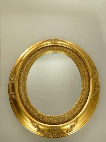 Miroir mural - Bois - Grand miroir de 87 cm de diamètre