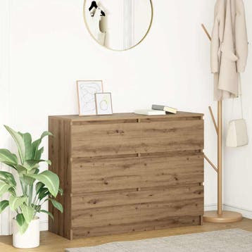vidaXL Dressoir 100x35x76 cm spaanplaat ambachtelijk, Verzenden