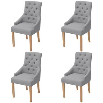 vidaXL Eetkamerstoelen 4 st stof lichtgrijs, Verzenden, Nieuw