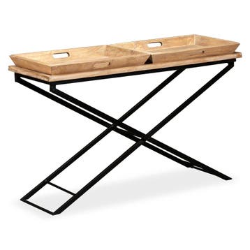 vidaXL Wandtafel 130x40x80 cm massief mangohout, Verzenden, Nieuw