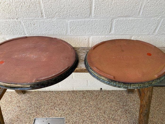 Coupelles pour bonsaï et suiseki, 2 pièces. - Hauteur, Antiquités & Art, Curiosités & Brocante