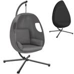 tectake Hangstoel Anika met frame en kussen 160 kg - antraci, Tuin en Terras, Verzenden, Nieuw