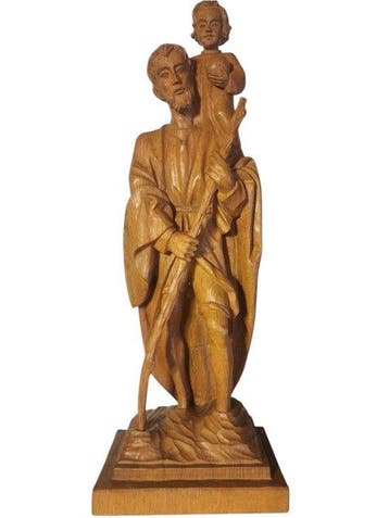 Snijwerk, Saint Christopher - 62 cm - Hout