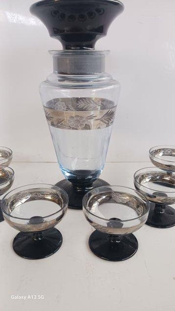 Drankservies (7) - Glas - Likeurservies, Antiek en Kunst