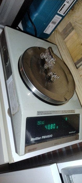 Figurine - Koets met paarden - Argent 835