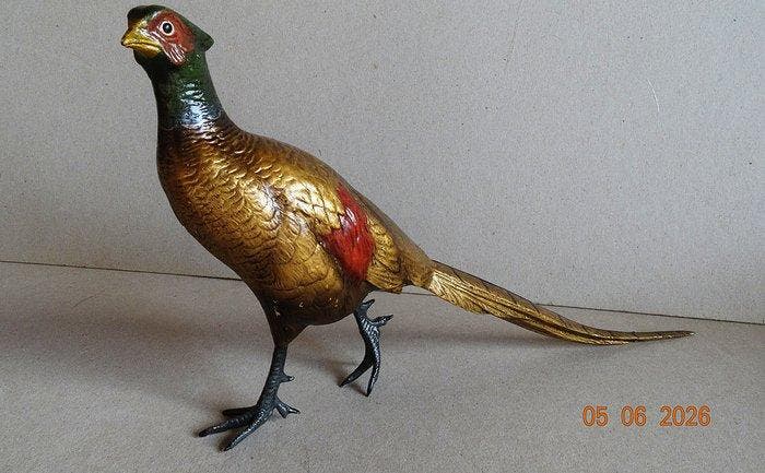Franz Bergmann - Beeldje - Pheasant, Vienna Bronze - Koud, Antiek en Kunst, Antiek | Keramiek en Aardewerk