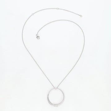 Collier avec pendentif - 18 carats Or blanc Diamant