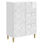 vidaXL Dressoir Hoogglans Wit 66 x 34,5 x 90 cm Bewerkt hout, Huis en Inrichting, Kasten | Dressoirs, Verzenden, Nieuw