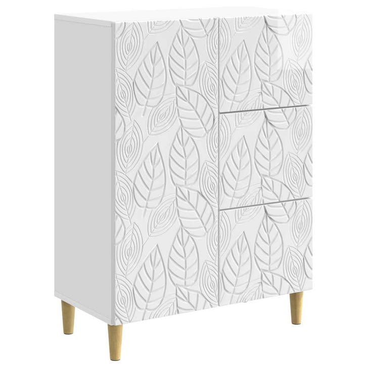 vidaXL Dressoir Hoogglans Wit 66 x 34,5 x 90 cm Bewerkt hout, Huis en Inrichting, Kasten | Dressoirs, Nieuw, Verzenden
