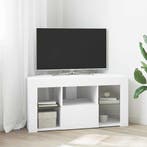 vidaXL Hoek LED TV Cabinet Wit 100 x 40 x 50 cm Bewerkt hout, Huis en Inrichting, Kasten |Televisiemeubels, Verzenden, Nieuw