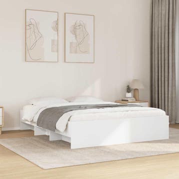 vidaXL Bedframe bewerkt hout wit 150x200 cm, Verzenden
