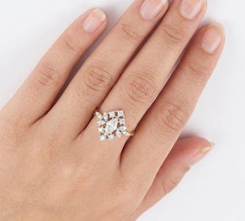 Ring - 14 karaat Geel goud - 0.42ct. tw. Diamant, Nieuw