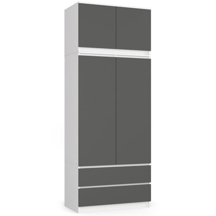 Kledingkast wit antraciet  XL lades Wit Grijs (Slaapkamer), Maison & Meubles, Armoires | Penderies & Garde-robes, Envoi