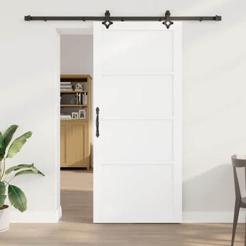 vidaXL Schuifdeur 93 x 211 cm Bewerkt hout Wit en zwart, Verzenden, Nieuw