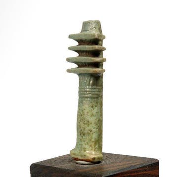 Oud-Egyptisch Faience Djed-zuil amulet