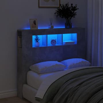 vidaXL Hoofdeinde met LED 120x18,5x103,5 cm bewerkt hout, Verzenden, Nieuw