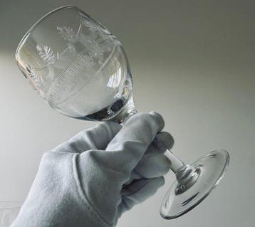 Val Saint Lambert - Drinkset (6) - decor guilloché - Glas -