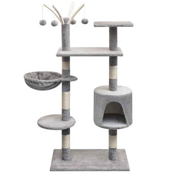 vidaXL Kattenkrabpaal met sisal krabpalen 125 cm grijs, Verzenden