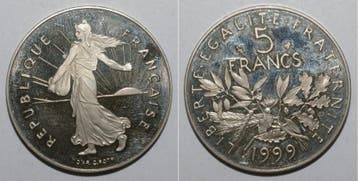 France Frankreich Km 926a 2 5 Francs 1999 Typ Saemann, Verzenden, België