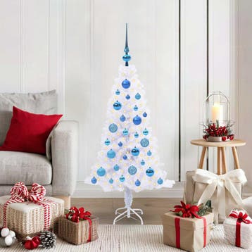 vidaXL Kunstkerstboom met 150 LED Wit 120 cm PVC en Staal, Verzenden, Nieuw