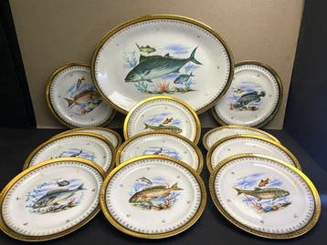 Bernardaud &C, Limoges - Tafelservies - Visserveerset,, Antiek en Kunst