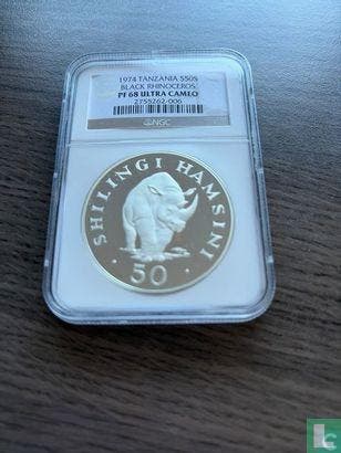 Tanzania 50 shilingi 1974 Black rhinoceros, Verzenden, Losse munt