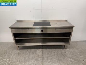 Table de travail en acier inoxydable avec plaque à induction, Verzenden