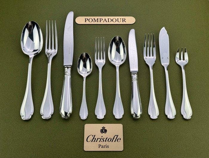 Christofle - Tafelservies voor 6 (62) - pompadour -, Antiquités & Art, Antiquités | Meubles | Tables