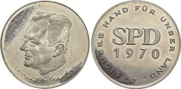 Ar-medaille 1970 Moderne medaille Brandt, Willy 1913-1992..., Postzegels en Munten, Verzenden