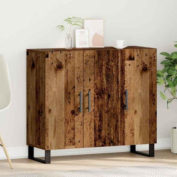 vidaXL Dressoir Oudhout 90 x 34 x 80 cm Bewerkt hout, Verzenden, Nieuw